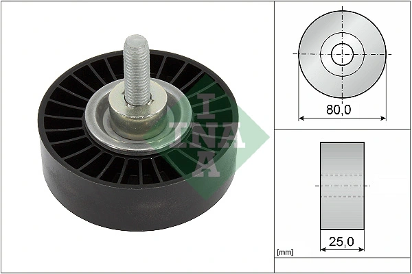 Deflection/Guide Pulley, V-ribbed belt